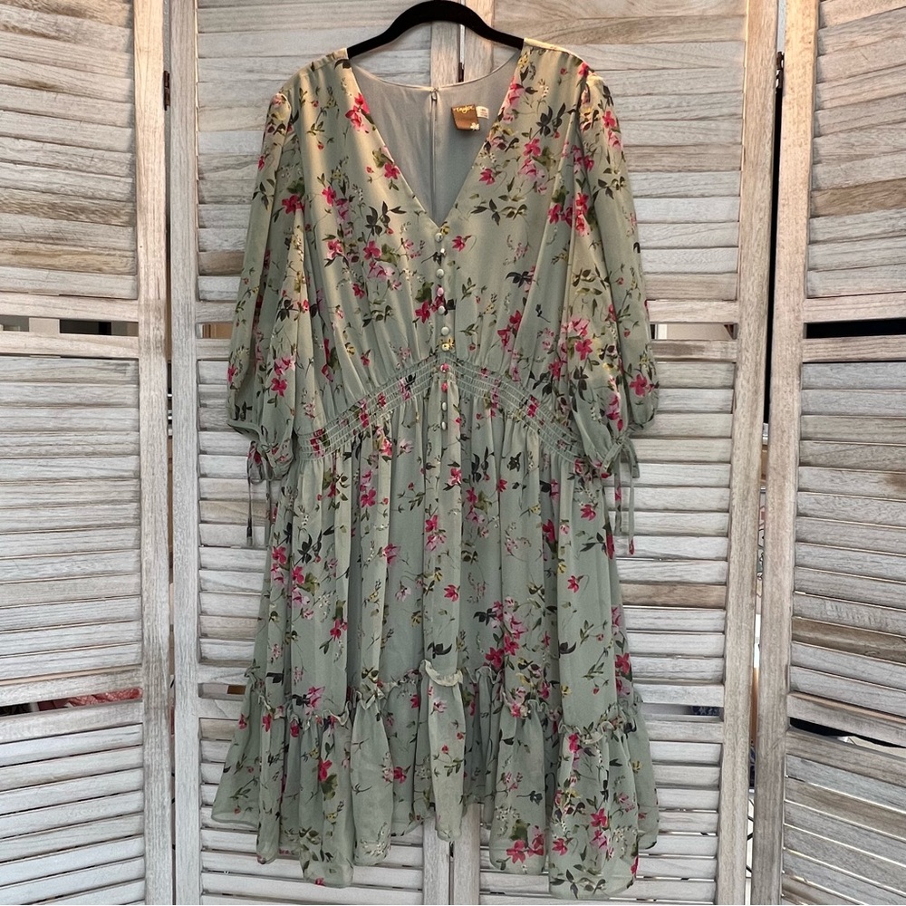 Taylor Floral Green Dress